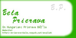 bela prierava business card